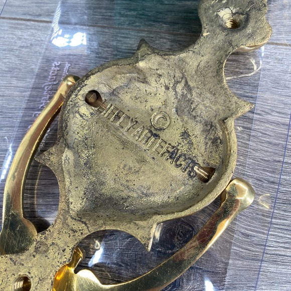 Liffey Artefacts Brass Claddagh Door Knocker Cead Mile Failte Ireland 8 Inch - Picture 5 of 7